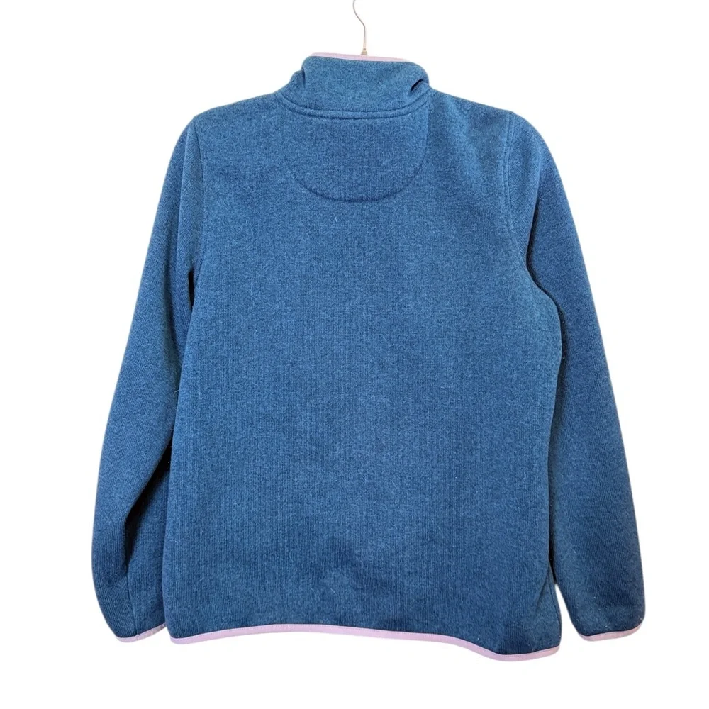 L.L. Bean Women’s Glacial Blue 1/4 Snap Knit Pullover Sz M - Picture 5 of 10